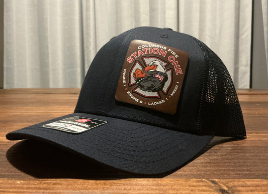 Station 1 Official Logo - Leather Patch - Ball Cap